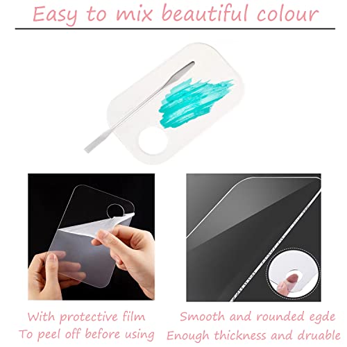 DARENYI Makeup Mixing Palette, 2 Pack Acrylic Makeup Palette with Spatula, Stainless Steel Nail Art Palette, Mixing Blending Make up Tools with Spatula for Eye Shadow, Eyelash, Lipsticks, Nail Art