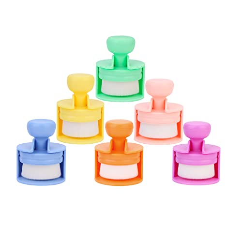 Yoseng 6 Pack Flat top Craft Ink Blending Brushes for Card Making with Stand, Ink Blending Tool, Blending Brush for Paper Crafter(Small Model,Rainbow 6 Colors,Brush Head Diameter 1.5 inches）