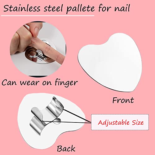 DARENYI Makeup Mixing Palette, 2 Pack Acrylic Makeup Palette with Spatula, Stainless Steel Nail Art Palette, Mixing Blending Make up Tools with Spatula for Eye Shadow, Eyelash, Lipsticks, Nail Art