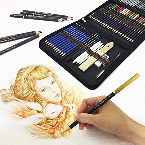 TVGO 72 Piece Drawing Pencils, Colouring Pencils and Sketch Pencils Set - Ideal for Beginners & Pro Artists Drawing Art, Sketching, Shading & Colouring
