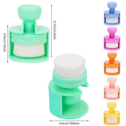 Yoseng 6 Pack Flat top Craft Ink Blending Brushes for Card Making with Stand, Ink Blending Tool, Blending Brush for Paper Crafter(Small Model,Rainbow 6 Colors,Brush Head Diameter 1.5 inches）