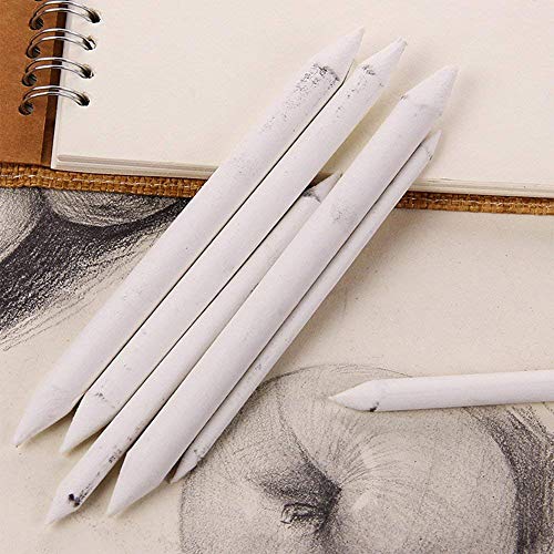 EuTengHao 22 Pieces Blending Stumps and Tortillions Set with 2 Sandpaper Pencil Sharpener, 1 Pencil Extension Tool and 1 Eraser for Student Sketch Drawing Accessories