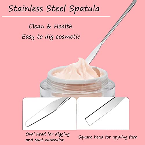 DARENYI Makeup Mixing Palette, 2 Pack Acrylic Makeup Palette with Spatula, Stainless Steel Nail Art Palette, Mixing Blending Make up Tools with Spatula for Eye Shadow, Eyelash, Lipsticks, Nail Art