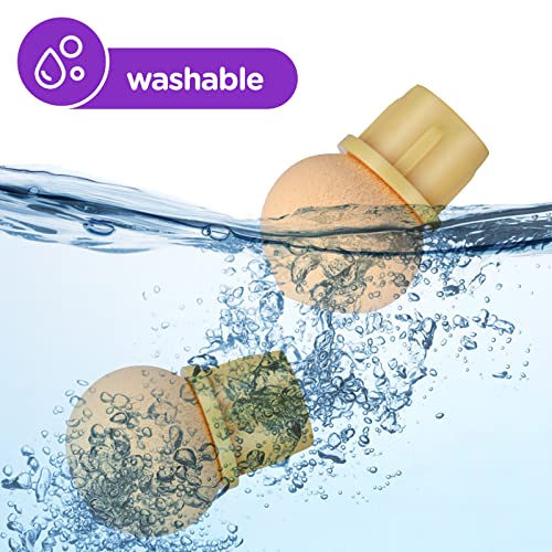 Greoer Nail Art Sponge Brush Applicator with 4 Pieces Replacement Head, Double Head Acrylic Nails Ombre Sponge Nail Design Accessories for UV Gel and False Nail Art Rendering Tools (Purple)