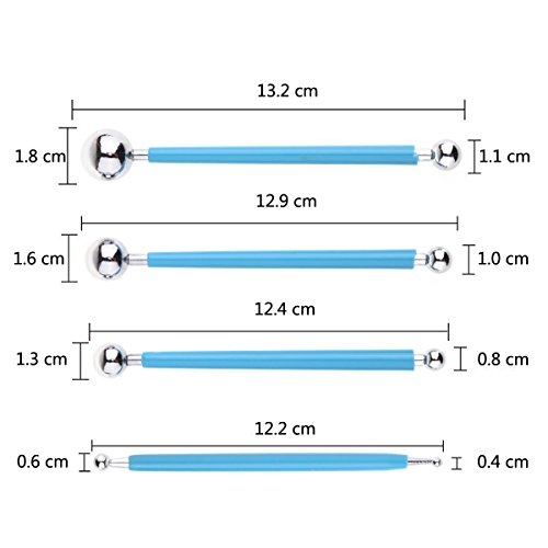 Mandala Dotting Tools,Ecjiuyi 8 Piece Sculpey Modeling Tools,Ball Stylus Rock Painting Tool Set,Ceramics Doll Fondant Modeling, Paper Flowers, Embossing Pattern