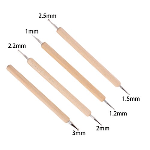 Mandala Dotting Tools,Ecjiuyi 8 Piece Sculpey Modeling Tools,Ball Stylus Rock Painting Tool Set,Ceramics Doll Fondant Modeling, Paper Flowers, Embossing Pattern