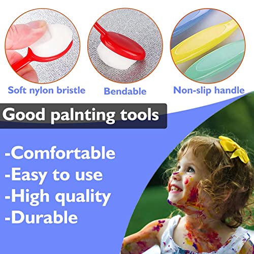 Blending Brushes for Crafts, 12PCS Craft Ink Blending Brushes Colorful Painting Brushes Background Stencil Brush Set Makeup Blush Artist Craft Tool for Painting, Drawing, Card Making, Stamp, Stencil