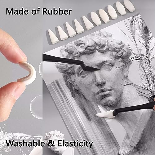 43 PCS Blending Stumps and Tortillions Paper Art Blenders Sketch Drawing Tools with Sketch Wipe Scrapers,Rub Sponge,Kneaded Eraser and Sandpaper Sharpeners