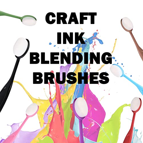 Blending Brushes for Crafts, Ink Blending Brushes 12Pcs Blending Brushes Set Colorful Painting Brushes Background Stencil Brushes Painting Tool for Paper Crafter Cardmaking Stamp Scrapbooking