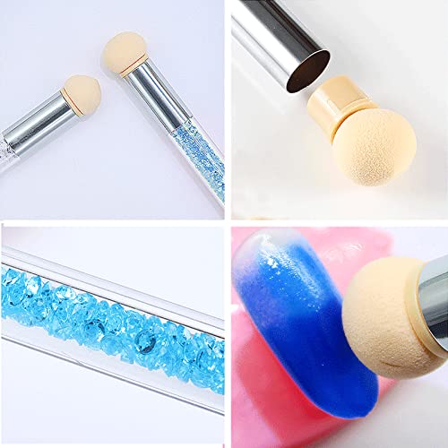 5pcs Nail Art Sponge with 20 Replacement Heads Nail Art Rendering Tools Double Head Ombre Sponge Manicure Brush for Women's Nail Decoration DIY Creative Nail Art