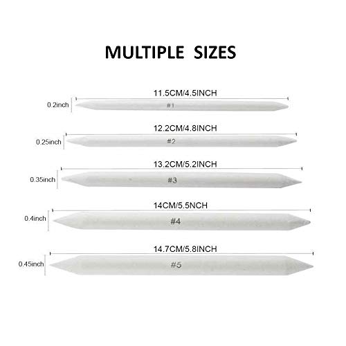36 Pieces Artist paper Blending Stump and Tortillion Art Blenders 6 sizes for Student Sketch Drawing