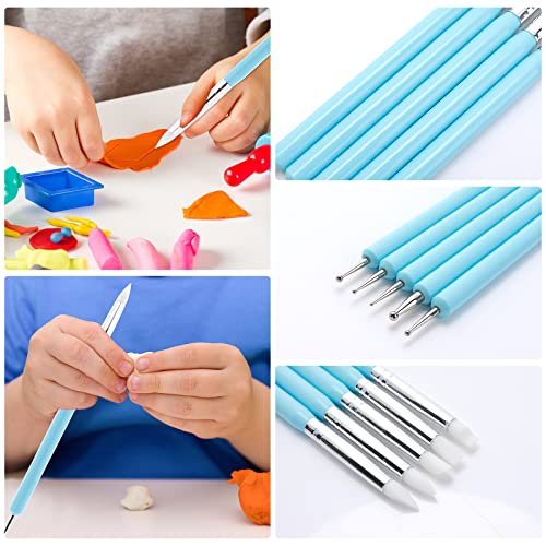 Yolev Silicone Clay Sculpting Tool - 14Pcs Modeling Dotting Tool for Pottery Craft, Rock, Nail, Blending, Drawing, DIY Handicraft