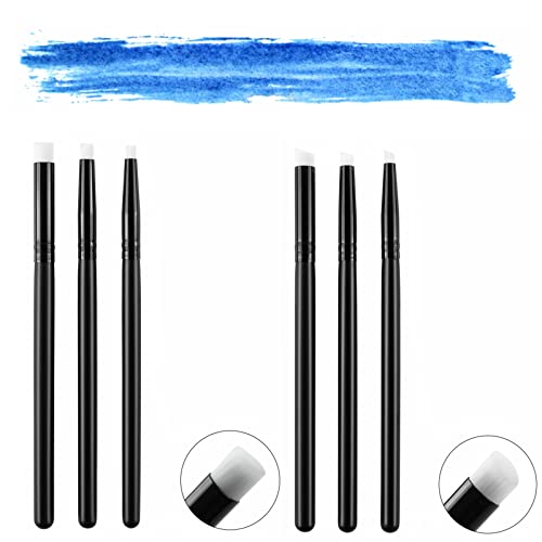 Detailed Ink Blending Brushes for Card Making 6 Count, 2 Kinds of Head,Art Blending Tool for Ink Blending,Use with Intricate Stencils,Deal with Small Details