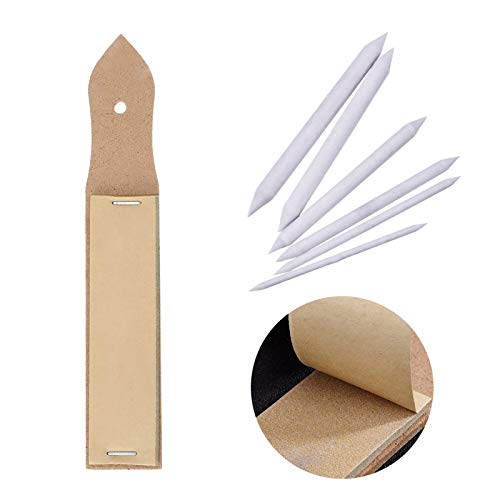 BEHAHAI 13 PCS Art Blenders, 12 Paper Blending Stumps and Tortillions Set Sketch Drawing Accessories Art Graphite Blender Stick Tortillions Sandpaper Pencil Pointer with 1 Sandpaper Pencil Sharpener