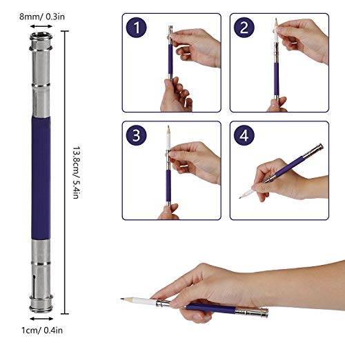 ISIYINER Art Blenders, Paper Blending Stump and Tortillions Set with Sandpaper Pencil Sharpener for Student Sketch Drawing 20 Pieces