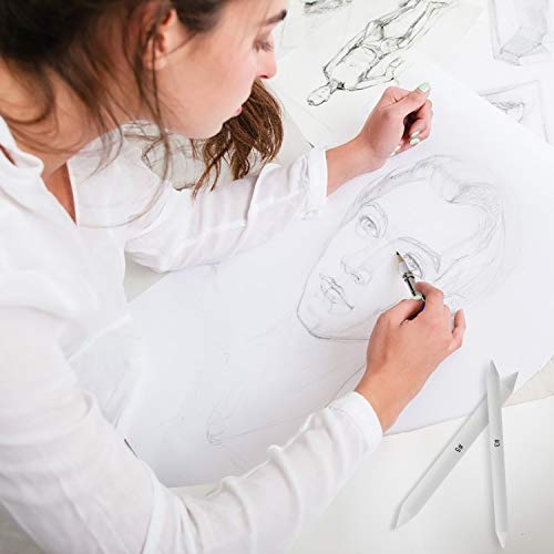 ISIYINER Art Blenders, Paper Blending Stump and Tortillions Set with Sandpaper Pencil Sharpener for Student Sketch Drawing 20 Pieces