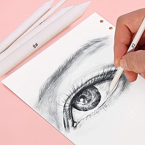 16-Piece Art Blenders Set 15 Paper Blending Stumps with 1 Piece Sandpaper Used for Sketching and Painting