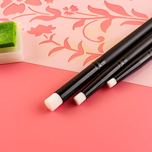 Detailed Ink Blending Brushes for Card Making 6 Count, 2 Kinds of Head,Art Blending Tool for Ink Blending,Use with Intricate Stencils,Deal with Small Details