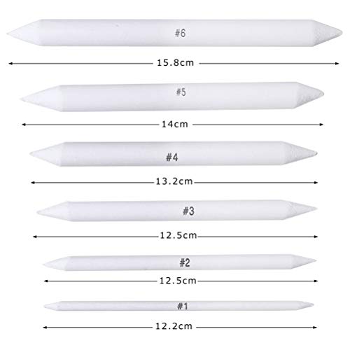 6 Pcs Drawing Stumps, Blending Stumps and Tortillions Set, Art Blending Set, Blending Stubs Blending Sticks for Art Drawing Artist DIY