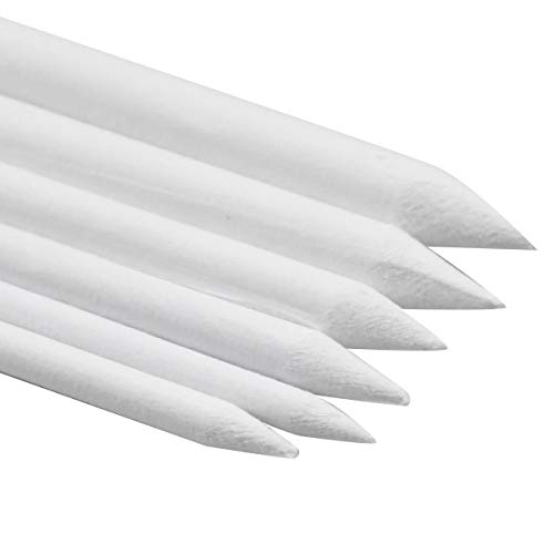 6 Pcs Blending Stump Paper Tortillon Set Double Ended Art Blender Pencil Detail Blending Smudging Shade Blenders Sticks for Drawing DIY Sketch Painting Artist Student Beginner, Assorted Size, White