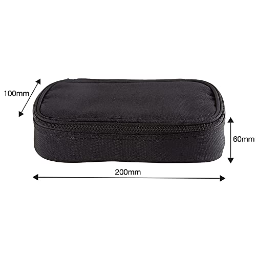 Large big capacity pencil case pouch organiser for school, office, stationery- Black