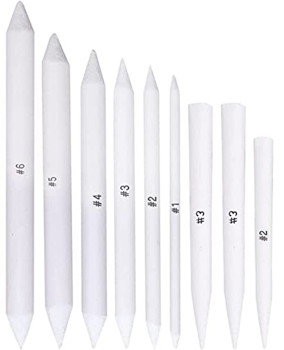 9 Pcs Drawing Stumps, Blending Stumps and Tortillions Set, Art Blending Set, Blending Stubs Blending Sticks for Drawing DIY Sketch Painting Artist Student Beginner