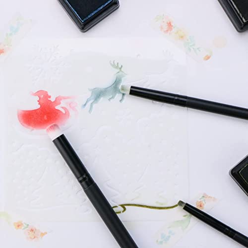 UNIMEIX Ink Blending Brushes for Card Making, Brushes and Blenders Art Blending Tool for Crafts Small Details Drawing Blending Tools (3 Pack)