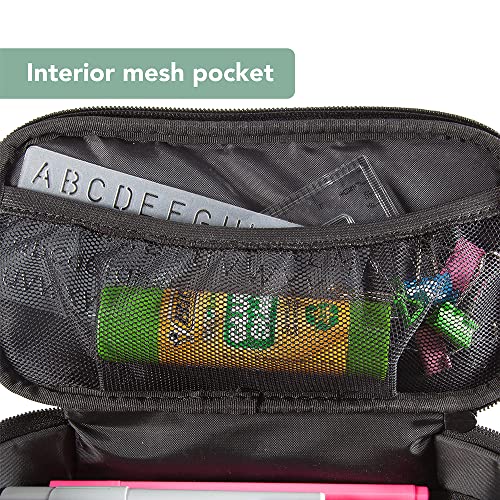 Large big capacity pencil case pouch organiser for school, office, stationery- Black