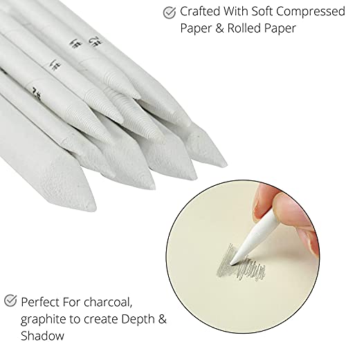 9 Pcs Drawing Stumps, Blending Stumps and Tortillions Set, Art Blending Set, Blending Stubs Blending Sticks for Drawing DIY Sketch Painting Artist Student Beginner