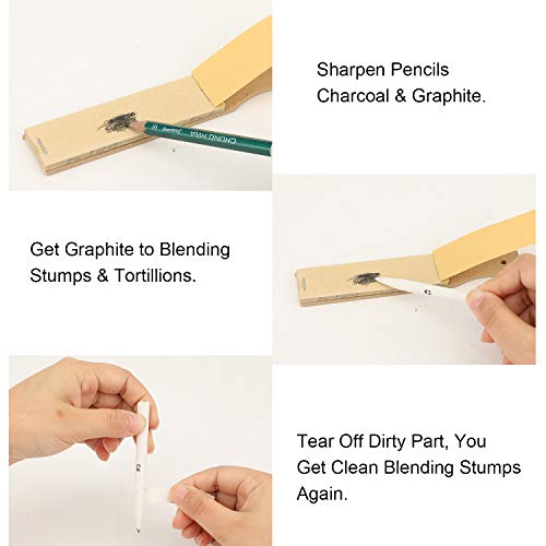 23Pack Art Blenders Set, Blending Stumps and Tortillions Set with Sandpaper Pencil Sharpeners, Kneaded Eraser, Pencil Extension Tool, Sponge, Package in Felt Bag for Student Artists Sketch Drawing