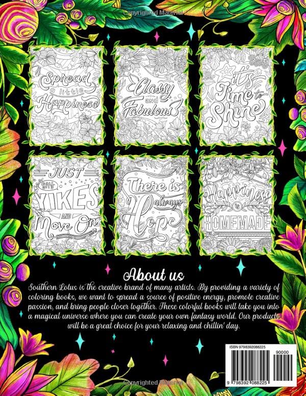 Joyful Inspiration Coloring Book: Inspirational Affirmations And Positive Sayings In Different Patterns And Styles, Mindfulness Pattern Illustrations Gifts For Adults Women Girls