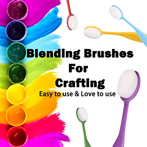 Craft Ink Blending Brush, Blending Brushes for Crafts Colorful Ink Blending Brush Stencil Brushes Set Art Blender Blending Paper Crafter For Painting Ink Background Stencil Stamp Home Artist (5 Packs)