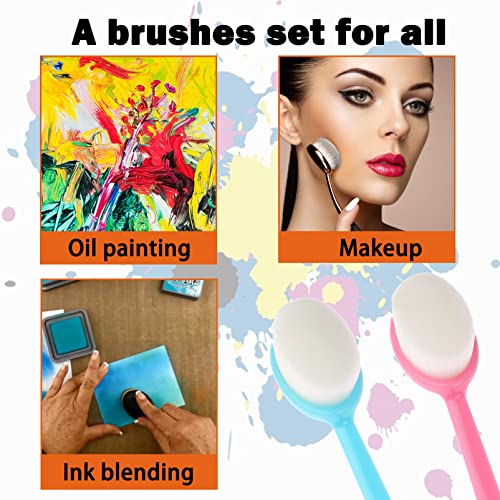 Craft Ink Blending Brush, Blending Brushes for Crafts Colorful Ink Blending Brush Stencil Brushes Set Art Blender Blending Paper Crafter For Painting Ink Background Stencil Stamp Home Artist (5 Packs)