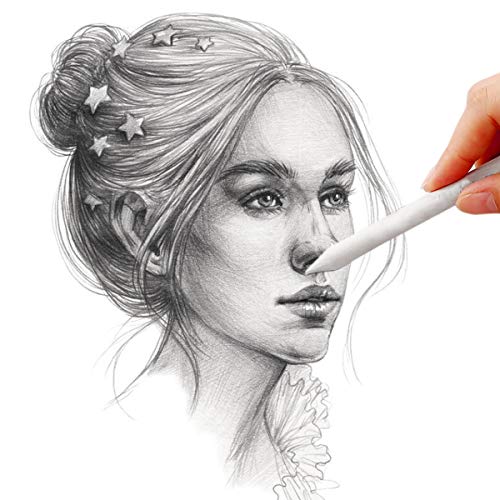 6 Pieces Blending Stump Paper Tortillon Set Double Ended Art Blender Pencil Detail Blending Smudging Shade Drawing Tools for DIY Sketch Painting Artist Student Beginner, White