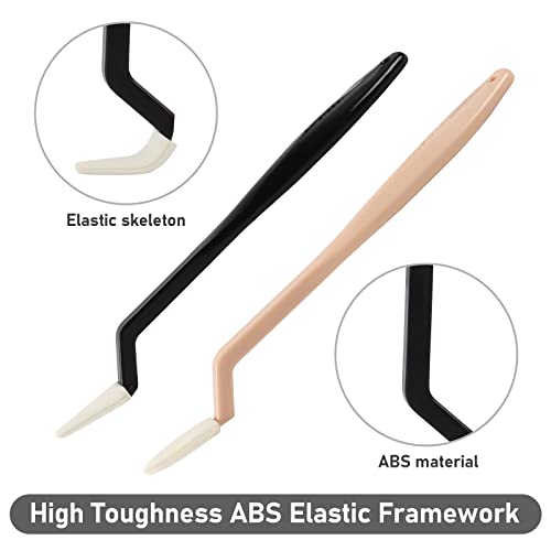 FENGCHUANG 2 Pcs Sketch Wiper, Sketch Wiper Set with 20 Sponge Heads Painting Knife, Small Palette Knife, Palette Knife Painting for Oil Sketch Painting Beginners (Black, Light Coffee Color)