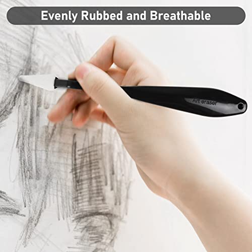 FENGCHUANG 2 Pcs Sketch Wiper, Sketch Wiper Set with 20 Sponge Heads Painting Knife, Small Palette Knife, Palette Knife Painting for Oil Sketch Painting Beginners (Black, Light Coffee Color)