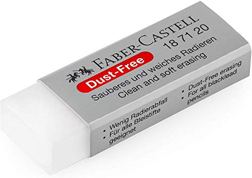 Faber-Castell Dust-Free Comfort Edge Eraser Rubbers - White - Pack of 4