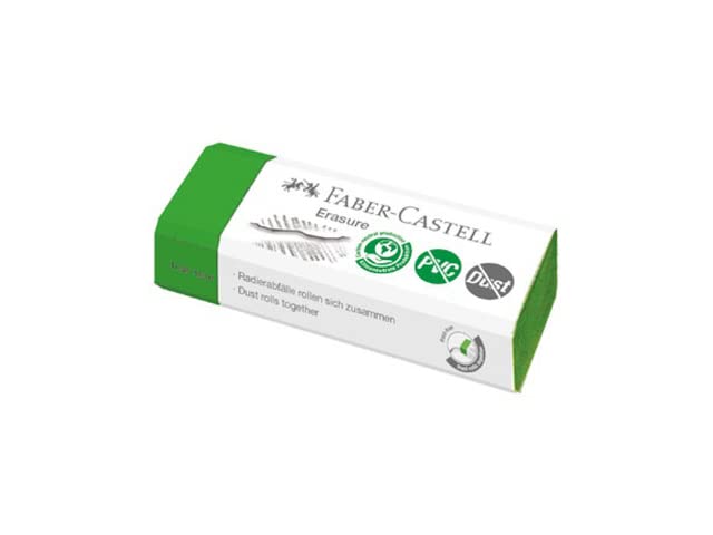 Faber-Castell Eraser Erasure PVC-Free & Dust-Free, Green (188121)