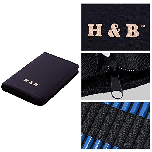 H & B Sketch Pad and Pencils Set 33 Pcs, Art Supplies Art Kit with Sketch Book Drawing Charcoal Pencil Eraser Sharpener Pencil Extender & Canvas Art Bag for Artist Beginners Kids Adults
