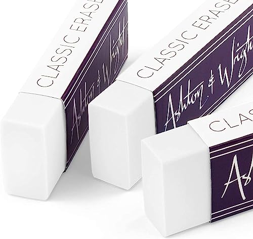 Ashton and Wright - Classic Eraser - Latex Free Plastic Rubber - Pack of 5 White