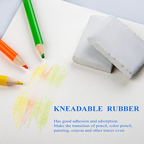 XUDOAI Grey Kneaded Eraser Putty Rubbers for Art Erasers for Artists Kneadable Putty Rubber （8 Pieces）