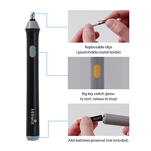 Electric Eraser, Battery Operated Eraser Kit with 22pcs Additional Replaceable Rubbers for Artists, Automatic Portable Pencil Eraser for Sketching Pencils/Drafting/Drawing/Graphite Pencils