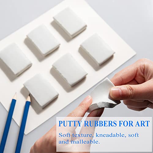 XUDOAI Grey Kneaded Eraser Putty Rubbers for Art Erasers for Artists Kneadable Putty Rubber （8 Pieces）