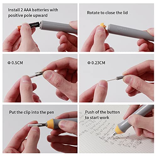 Electric Eraser, Battery Operated Eraser Kit with 22pcs Additional Replaceable Rubbers for Artists, Automatic Portable Pencil Eraser for Sketching Pencils/Drafting/Drawing/Graphite Pencils