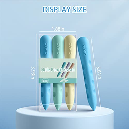 LAYGUDRAS Pencil Shape Eraser, Hole Pencil erasers,Easy to Hold,Cute Pencil Erasers for School Home Office Sketches Paintings Fine Arts (Small 6 Colors)