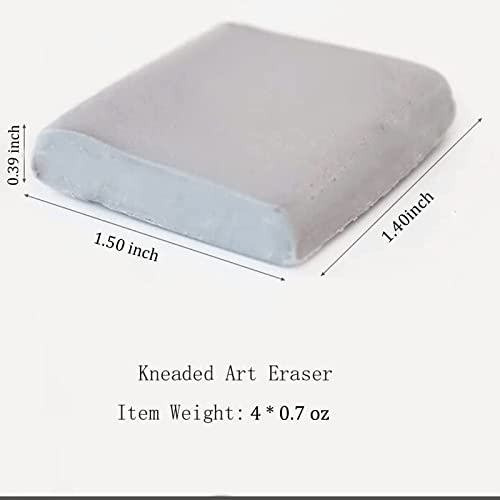 4Pcs Putty Rubber, Kneaded Eraser, Putty Rubbers for Art, Putty Eraser, Kneaded Art Eraser, Kneadable Eraser, Kneaded Erasers for Artists Kneadable Putty Rubber, Pastels-Moldable Putty Rubber (Grey)