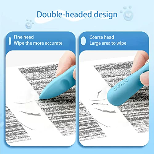 LAYGUDRAS Pencil Shape Eraser, Hole Pencil erasers,Easy to Hold,Cute Pencil Erasers for School Home Office Sketches Paintings Fine Arts (Small 6 Colors)