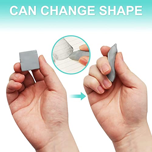 4Pcs Putty Rubber, Kneaded Eraser, Putty Rubbers for Art, Putty Eraser, Kneaded Art Eraser, Kneadable Eraser, Kneaded Erasers for Artists Kneadable Putty Rubber, Pastels-Moldable Putty Rubber (Grey)