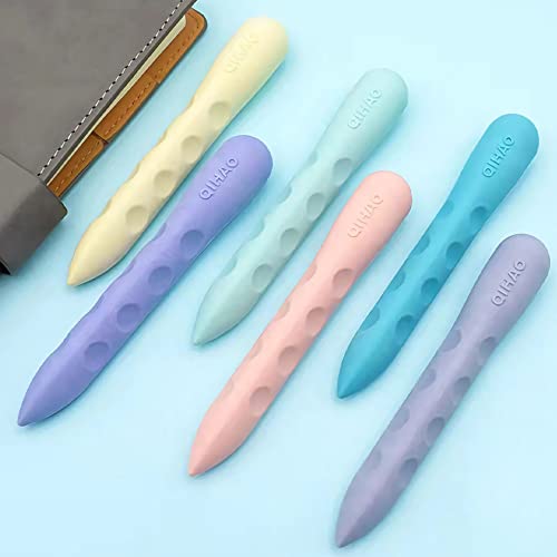 LAYGUDRAS Pencil Shape Eraser, Hole Pencil erasers,Easy to Hold,Cute Pencil Erasers for School Home Office Sketches Paintings Fine Arts (Small 6 Colors)