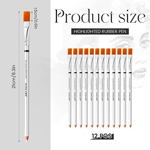 Faccito 12 Pcs Eraser Pen with Brush Art Eraser Pencil Rubber Pencil Erasers for Artists